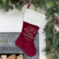 Tatil Zamanı Kırmızı Kadife İşlemeli Noel Çorabı, 20