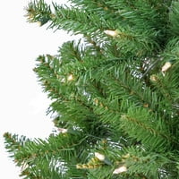 Ulusal Ağaç Şirketi Yapay Önceden Aydınlatılmış ince Noel Ağacı, Yeşil, Kingswood köknar, Çift renkli LED ışıklar,