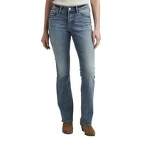 Gümüş Jeans A.Ş. Kadın Elyse Mid Rise Slim Bootcut Kot Pantolon, Bel Ölçüleri 24-36