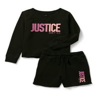 Justice Girls Polar Lounge Sweatshirt & Midi Kısa Takım, Beden XS-XLP