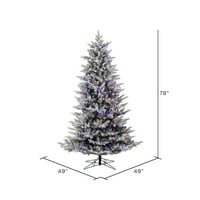 Vickerman 6.5 '49 floklu Aspen köknar yapay Noel ağacı, çok renkli LED ışıklar