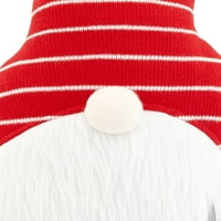 Tatil zamanı kırmızı şerit şapka Gnome Noel dekoratif yastık