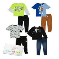 Çocuklar Garanimals Boys Outer Space Çocuk Grafik T-Shirt, Kot Pantolon, koşucu pantolonu ve Sweatpants, 8 Parça