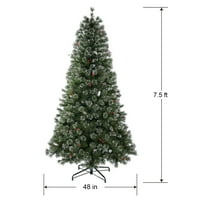 Tatil Zamanı 7,5 Fit Önceden Aydınlatılmış Yapay Austin Noel Ağacı, Sıcak Beyaz LED Işıklı
