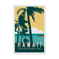 Ticari Marka Güzel Sanatlar 'Hawaii Seyahat Posteri' Michael Jon Watt'tan Tuval Sanatı