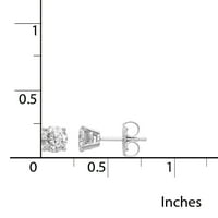 İlkel Altın Ayar Beyaz Altın Lab Grown Pırlanta 1 3ctw VS SI, D E F, 4 Uçlu Küpeler