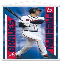 Atlanta Braves - Freddie Freeman Ahşap Manyetik Çerçeveli Duvar Posteri, 22.375 34