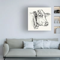 Jennifer Paxton Parker 'Holstein Portre Çizimi I' Tuval Sanatı
