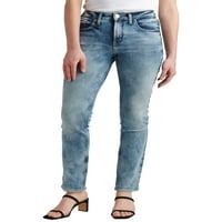 Gümüş Jeans A.Ş. Kadın Avery Yüksek Rise Düz Bacak Kot, Bel Boyutları 24-36