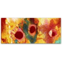 Ticari Marka Güzel Sanatlar 'Soyut Kırmızı Papatyalar Panoramik' Amy Vangsgard'ın Tuval Sanatı