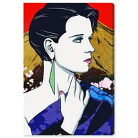 Pist Caddesi Modası ve Göz Alıcı Duvar Sanatı Tuval Baskılar 'Tokyo'daki Seksenler' Portreleri - Beyaz, Mavi