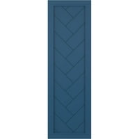 Ekena Millwork 15 W 41 H Gerçek Fit PVC Tek Panel Balıksırtı Modern Stil Sabit Montajlı Panjurlar, Sojourn Mavi