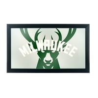 Çerçeveli Logo Ayna - Solma - Milwaukee Bucks