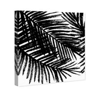 Wynwood Stüdyo Çiçek ve Botanik Duvar Sanatı Tuval Baskılar 'Palm Tree Shadow' Botanicals-Siyah, Beyaz