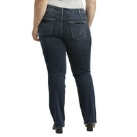 Gümüş Jeans A.Ş. Artı Boyutu Suki Orta Yükselişi İnce Bootcut Kot Bel Boyutları 12-24
