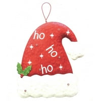 Tatil zamanı Noel ışıkları Santa şapka Metal asılı dekor LED ve zamanlayıcı ile