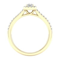 Imperial Ct TDW Prenses Pırlanta Halo Nişan Yüzüğü 10K Sarı Altın