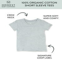 Dürüst bebek giyim bebek ve yürümeye başlayan çocuk erkek veya kız cinsiyet nötr organik Pamuk kısa kollu tişörtler