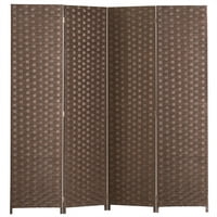 MyGift Kağıt Rattan Panel Gizlilik Ekranı Oda Bölücü, 71 Uzun Boylu, Kahverengi