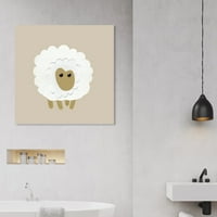Wynwood Studio 'Koyun' Hayvanlar Duvar Sanatı Tuval Baskı - Beyaz, Kahverengi, 30 30