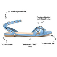 Journee Koleksiyonu Bayan Zendaya Tru Konfor Köpük Ayak Bileği Kayışı Düşük Blok Topuk Sandalet