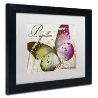 Marka Güzel Sanatlar Papillon II Tuval Sanat Renk Fırın Beyaz Mat, Siyah Çerçeve