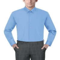 Erkek Uzun Kollu Açık Mavi Slim Fit Gömlekler