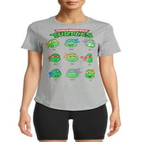 Teenage Mutant Ninja Turtles kadın Yüzleri Izgara grafikli tişört Kısa Kollu
