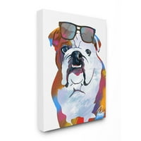 Stupell Industries Renkli Amerikan Bulldog Portre Şık Güneş Gözlüğü Tasarımı Marcus Prime, 24 30