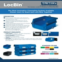 Triton Products® LocBin 14-3 4 L 8-1 4 W 7 H Kilitli Poli Bidonlu 8 Parçalı Duvar Depolama Ünitesi, 6ct, Duvara Montaj