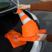 Hyper Tough Collapsible Reflective Emergency Safety Cone, Trafik Konisi, Paket, Plastik, Model 2110