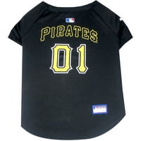 Evcil İlk MLB Pittsburgh Pirates Örgü Jersey Köpekler ve Kediler için Lisanslı Yumuşak Poli Pamuklu Spor Forması-Ekstra