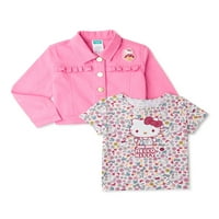 Garanimals'tan Çocuklar Kızlar Hello Kitty Ceket ve Tişört Seti, 2 Parça, 4-10 Beden