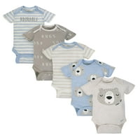 Gerber Erkek Bebek Organik Tulum Bodysuits, 5'li Paket