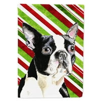 Caroline'ın Hazineleri SC9320-BAYRAK-EBEVEYN Boston Terrier baston şeker Tatil Noel Bayrağı, çok renkli