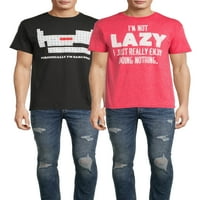 Mizah erkek ve Büyük erkek Sarcastic ve Hiçbir Şey Yapma Kısa Kollu Grafik T-Shirt, Paketi