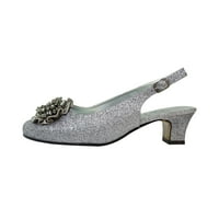 Çiçek kadın Dara Ekstra Geniş Genişlik Çiçek Yay Glitter Slingback