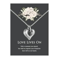 Anavıa Gümüş Açık Kalp Kremasyon Takı Paslanmaz Çelik Hatıra Anıt Urn Kolye ile İnsan için Aşk Yaşıyor Konfor Kartı