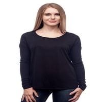 Kadın Flowy Uzun Kollu Kapalı Omuz T-Shirt