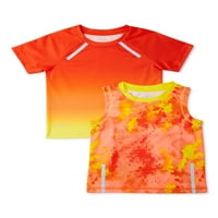 Atletik İşler Bebek ve Yürümeye Başlayan Çocuk Erkek Aktif Tişört ve Tişört, 2'li Paket, Bedenler 12M-5T