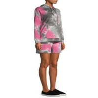 Silverwear Kadın Atlet Batik Kapüşonlu Sweatshirt ve Şort Takımı