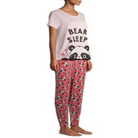 Gizli Hazineler Kadın ve Kadın Artı T-Shirt ve Joggers, 2 Parçalı Pijama Takımı