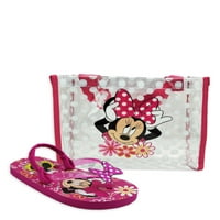 Disney Minnie Mouse Yaz Eğlencesi Flip Flop ve Plaj Çantası Seti