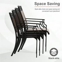 Stüdyo Seti Açık Veranda yemek Sandalyesi Alüminyum Metal Sandalye Nefes Alabilen Tekstil Kumaş, Bej