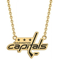 LogoArt Gümüş Altın kaplama NHL Washington Başkentleri Büyük Emaye Kolye Kolye