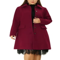 Benzersiz pazarlık kadın artı boyutu Kış Peacoat tek göğüslü ceket