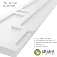 Ekena Millwork 18 W 30 H Gerçek Fit PVC Hastings Sabit Montajlı Panjurlar, Ateş Kırmızısı