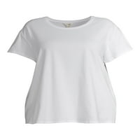 Terra ve Gökyüzü kadın Artı boyutu kısa kollu süper yumuşak Shirttail T-Shirt