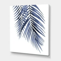Designart 'Soyut Mavi Palmiye Yaprakları Tropikal Branches' Geleneksel Tuval Duvar Sanatı Baskı