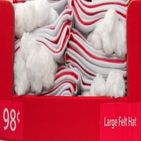 Peluş Ponponlu Büyük Noel Baba Şapkası